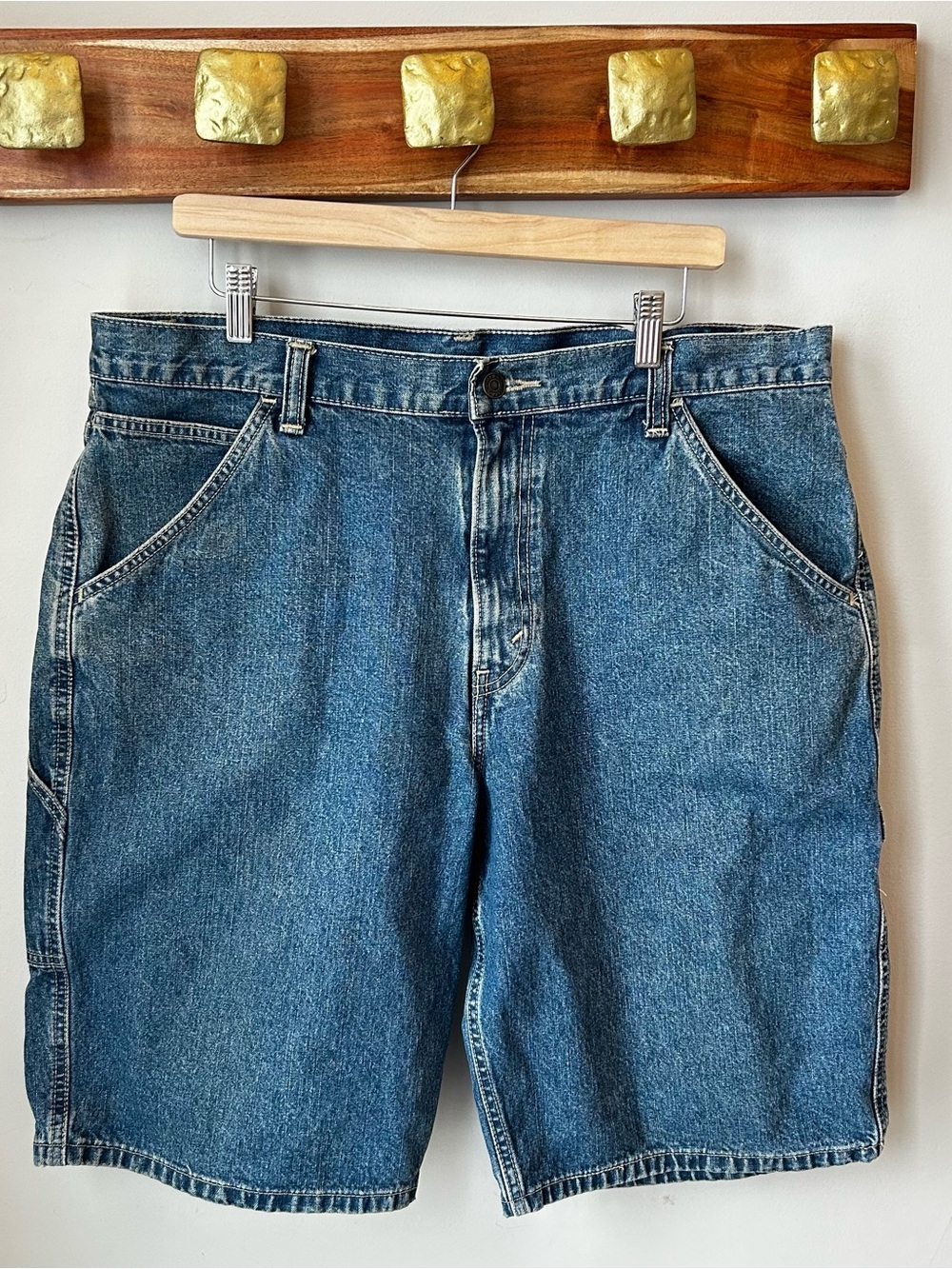 Levi's Blue Denim Shorts Size 38 Vintage Dadcore 90s Y2K Grunge